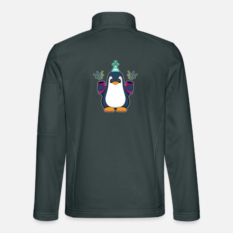 Pinguin Geburtstag Konfetti Unisex Softshelljacke