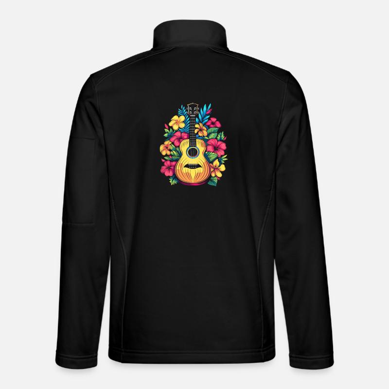 Ukulele Comic Look - Unisex Softshell Jacket - black