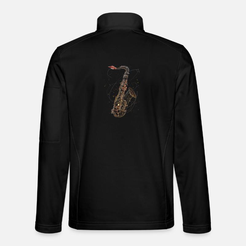 Saxophone Line Art - Unisex Softshelljacke - Schwarz