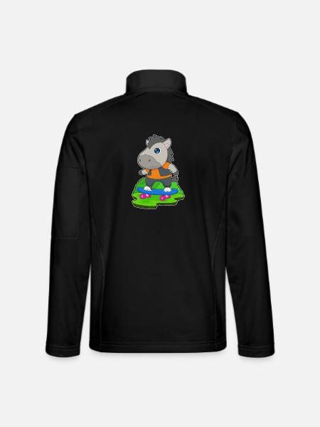 Paard Skater Skateboard - Uniseks softshelljas - zwart
