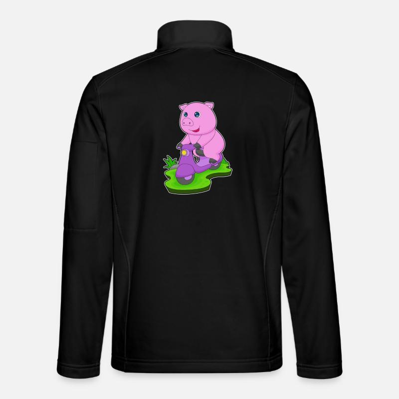 Pig Scooter - Unisex Softshell Jacket - black