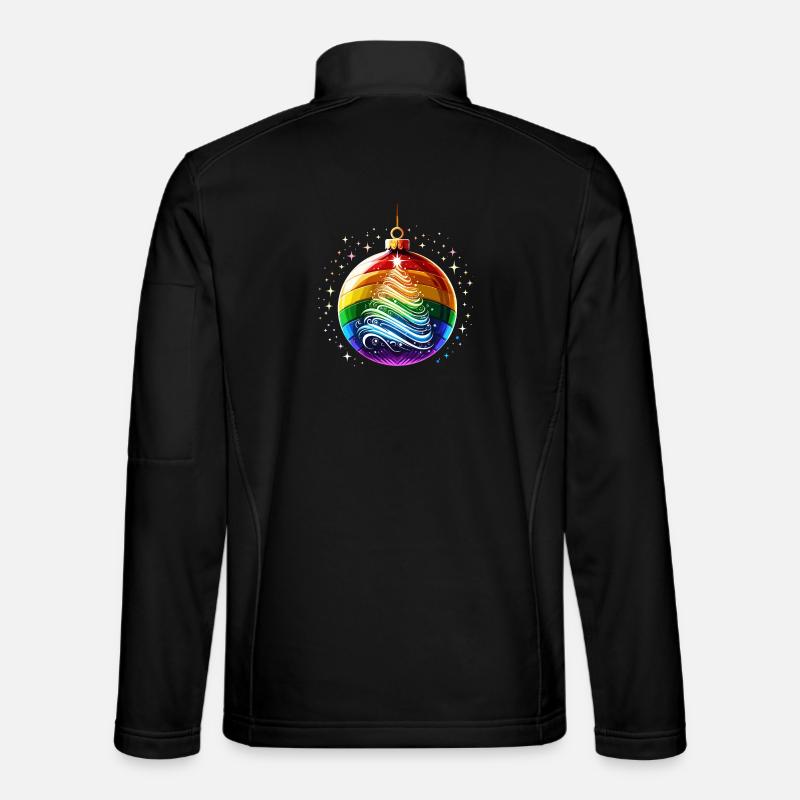 Regenbogen Weihnachtskugel - Unisex Softshelljacke - Schwarz
