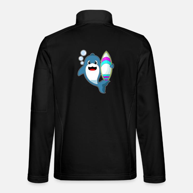 Planche de surf Dolphin Surfer - Veste en tissu softshell Unisexe - noir