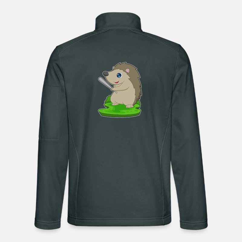 Hedgehog Baseball Baseball Bat Unisex Softshell Jacket