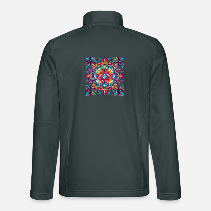 Conception de Noël Mandala pour les fêtes Veste en tissu softshell Unisexe