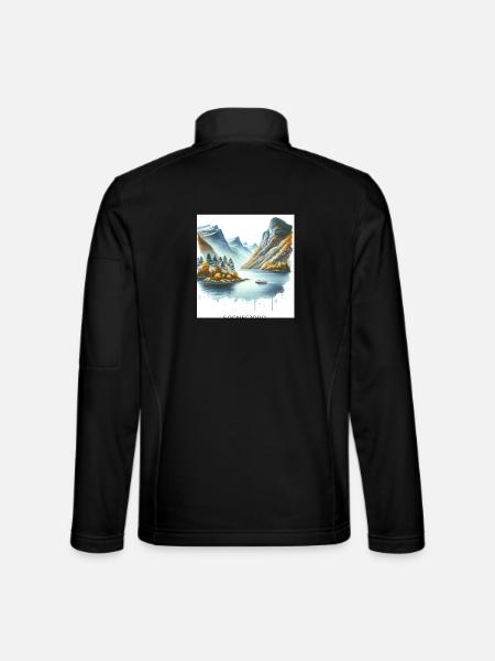 Sognefjord Automne Scandinavie Norvège Plaie naturelle - Veste en tissu softshell Unisexe - noir - Dos