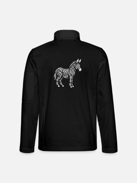 Âne tribal - Veste en tissu softshell Unisexe - noir - Dos