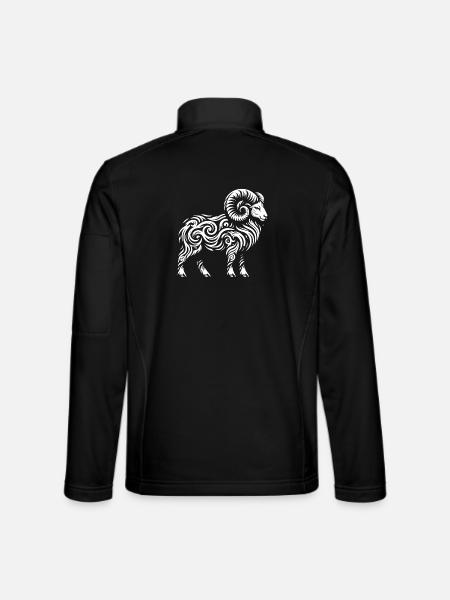 Bélier tribal - Veste en tissu softshell Unisexe - noir - Dos