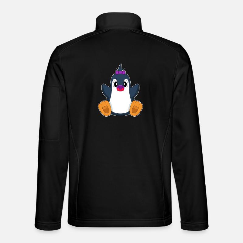 Penguin Baby Pacifier - Unisex Softshell Jacket - black
