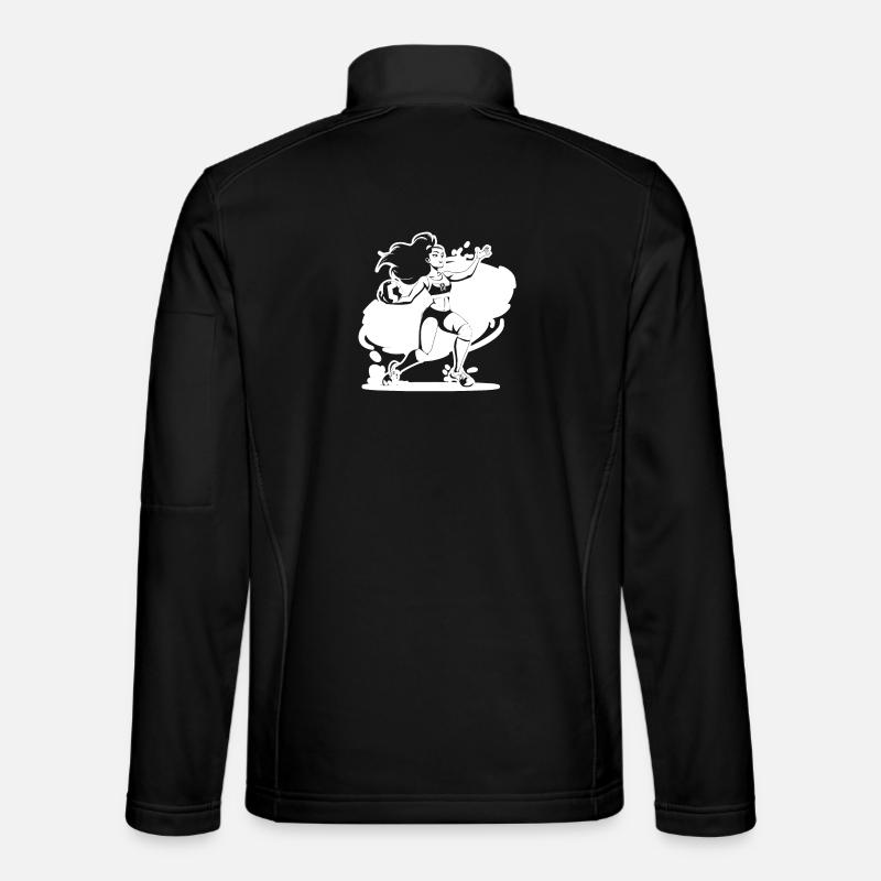 Volleyball Player Comic Look Unisex Softshell Jacket