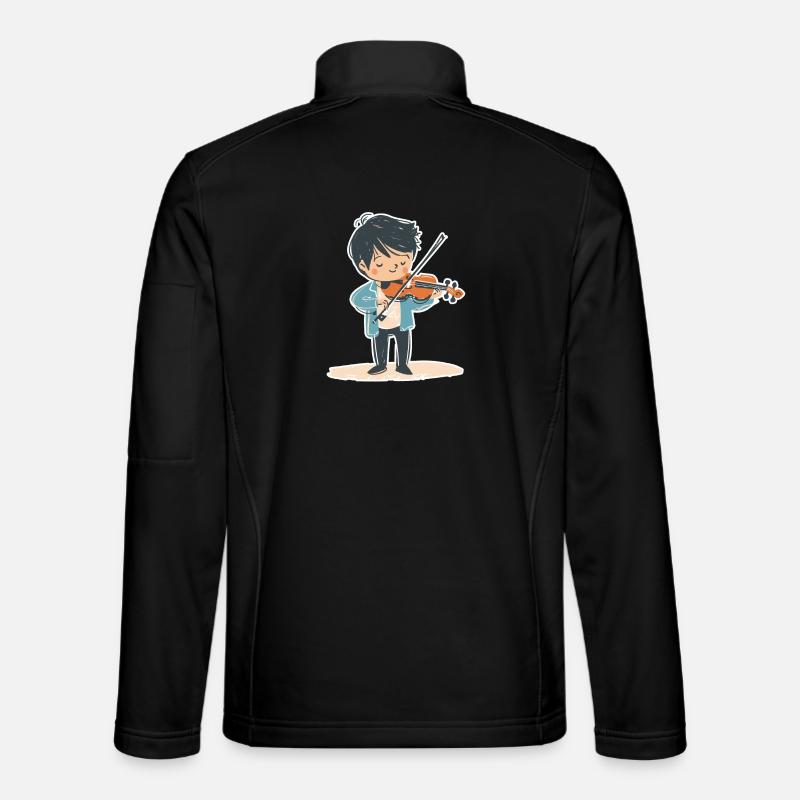 Little Violin Boy - Unisex Softshell Jacket - black
