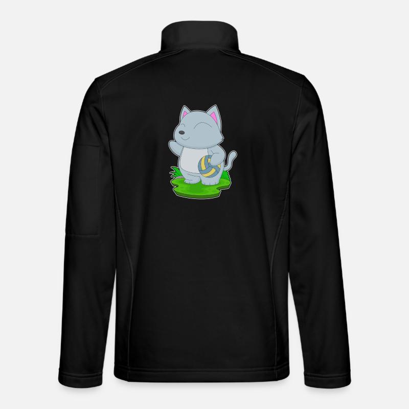 Cat Volleyball Player Volleyball - Unisex Softshell Jacket - black