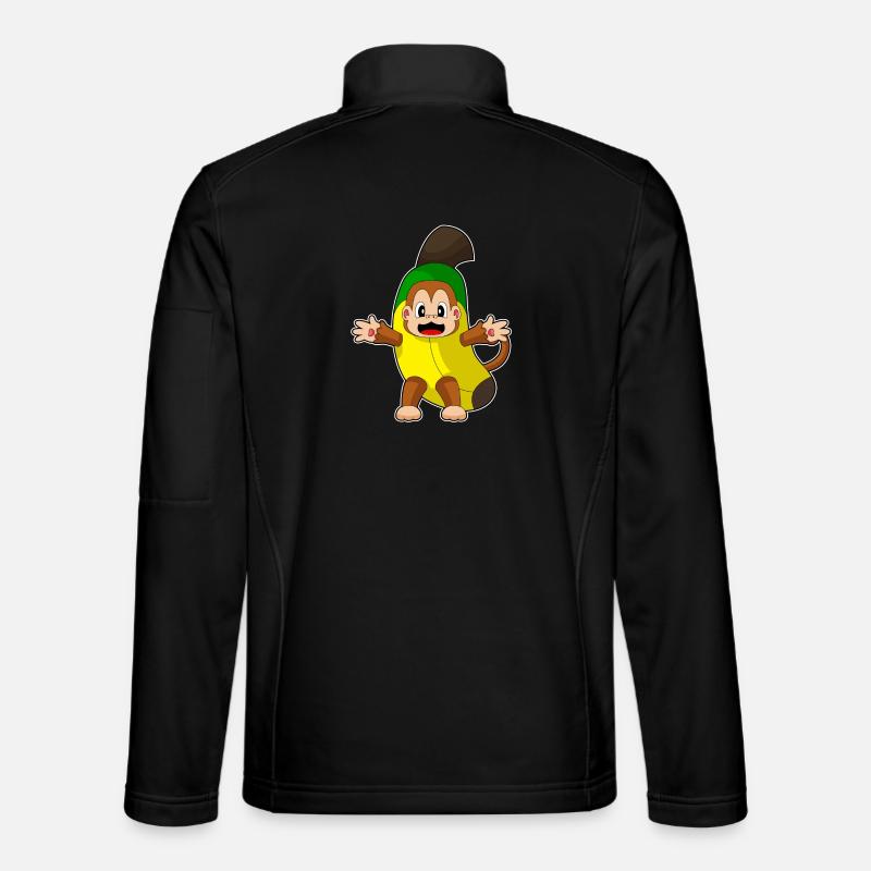 Affe Banane - Unisex Softshelljacke - Schwarz