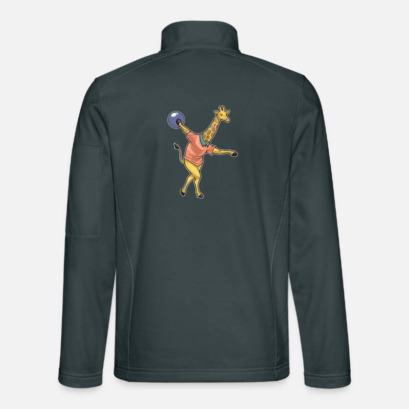 Girafe Bowling Boule de bowling Veste en tissu softshell Unisexe