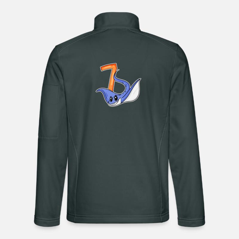 7th Birthday Motif Stingray - 7 years old Unisex Softshell Jacket