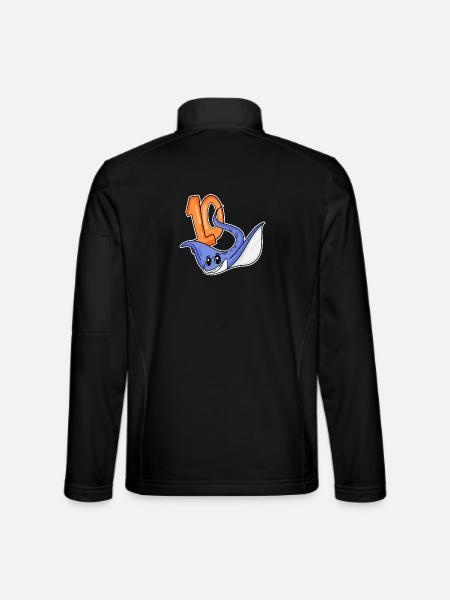 10e anniversaire Motif Stingray - dix - 10 ans - Veste en tissu softshell Unisexe - noir - Dos