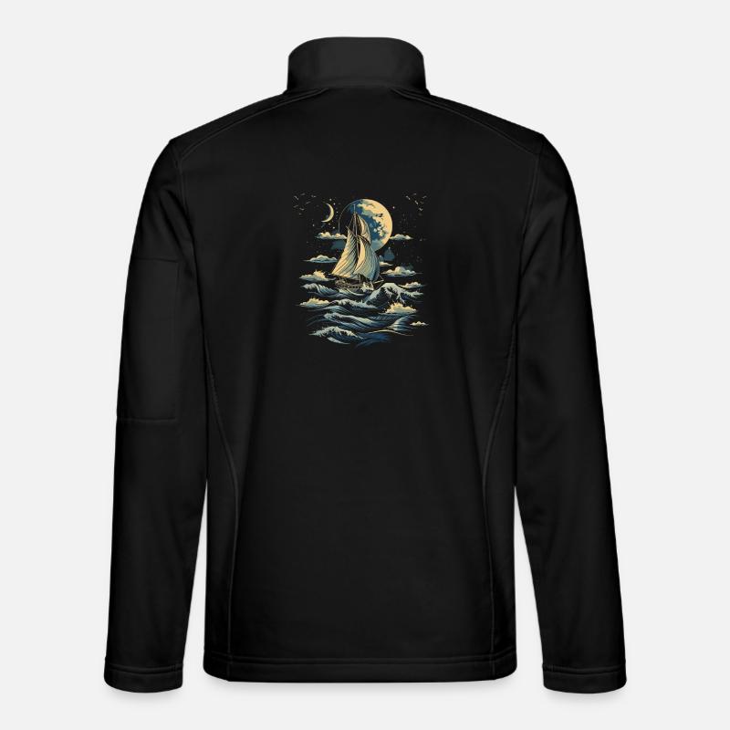 Grafik Segeln - Unisex Softshelljacke - Schwarz