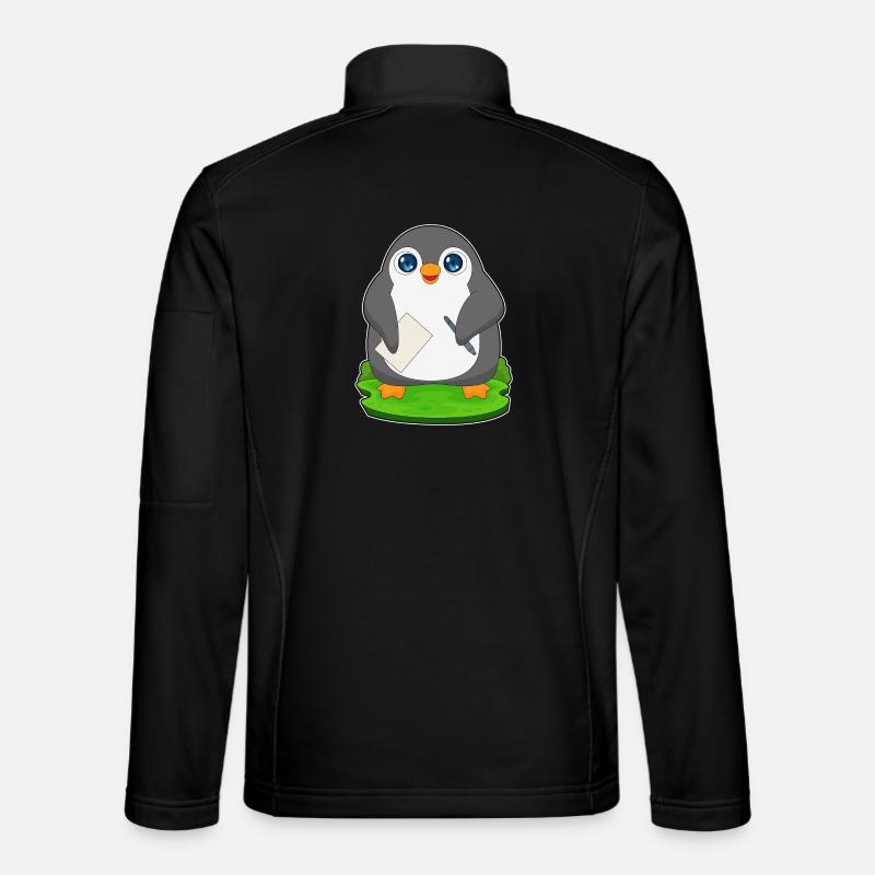 Pinguin Stift Papier - Unisex Softshelljacke - Schwarz
