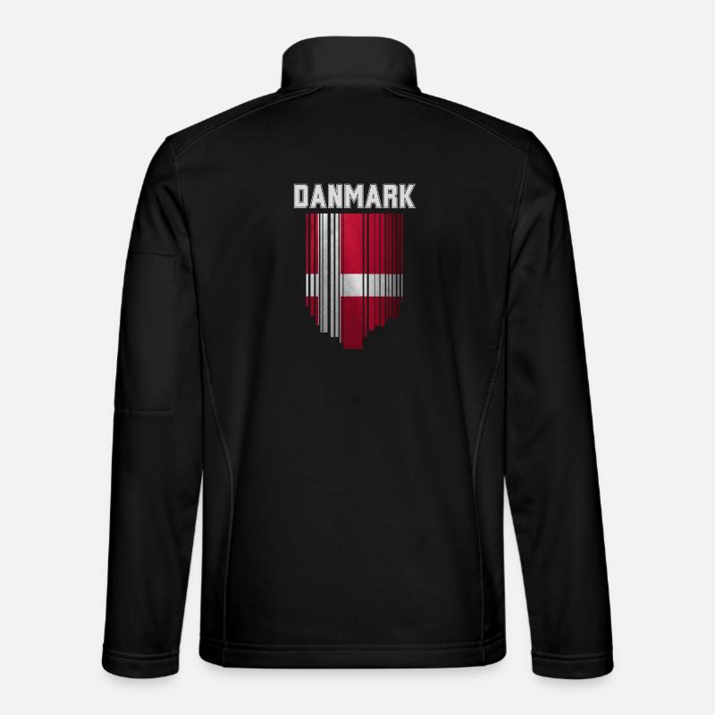 Drapeau du Danemark, fierté danoise - Veste en tissu softshell Unisexe - noir