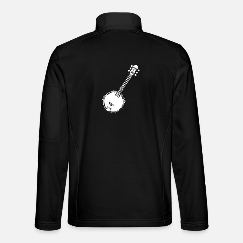 Banjo Pixel Graphic - Unisex Softshell Jacket - black