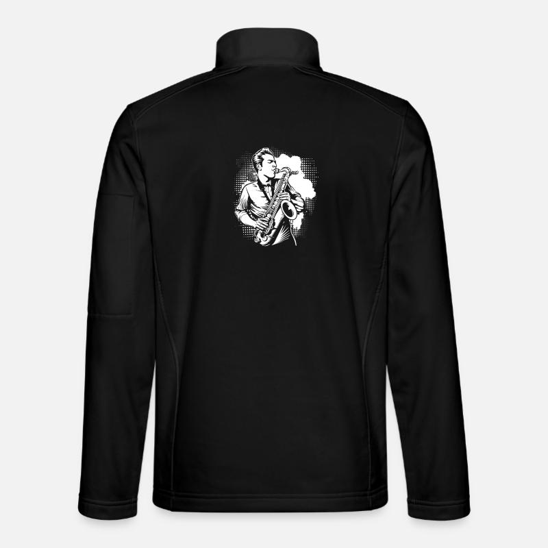 Saxophon Junge - Unisex Softshelljacke - Schwarz