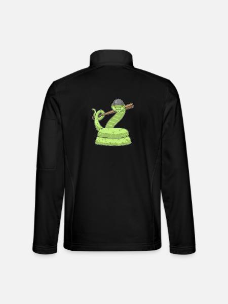 Snake Baseball Baseball Bat - Unisex Softshell Jacket - black