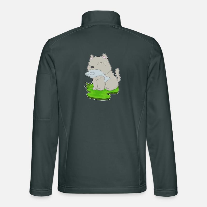 Pêche au chat pêcheur Veste en tissu softshell Unisexe