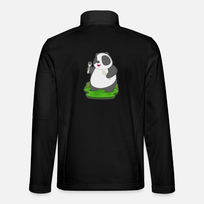 Fourchette cuillère panda - Veste en tissu softshell Unisexe - noir