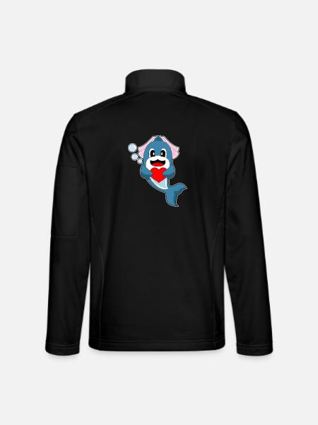 Dolphin Bridal Heart Wedding - Unisex Softshell Jacket - black