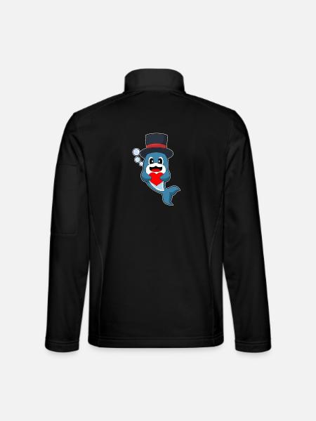 Dolphin Groom Heart Wedding - Unisex Softshell Jacket - black