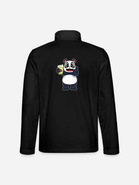 Panda Coffee to go Mug - Unisex Softshell Jacket - black
