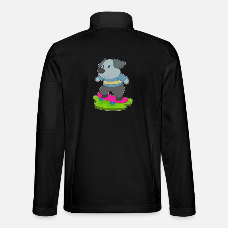 Hund Skater Skateboard - Unisex Softshelljacke - Schwarz