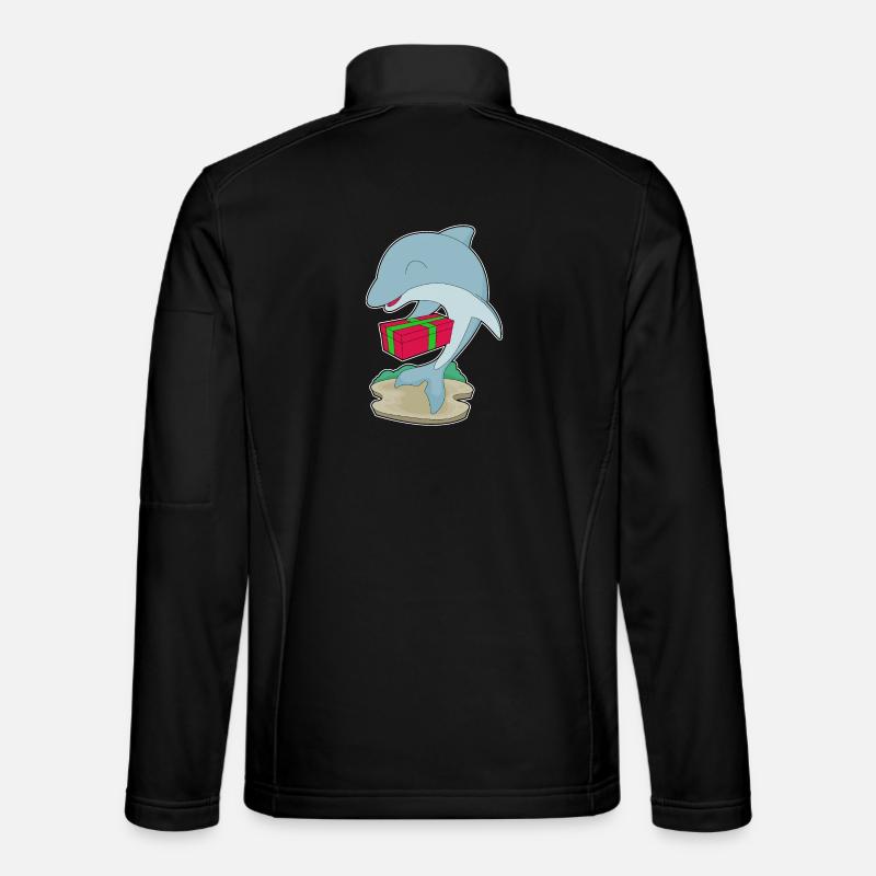 Dolphin Christmas Package Unisex Softshell Jacket