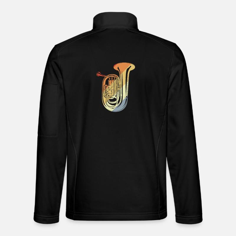 Tuba Skizze Retro - Unisex Softshelljacke - Schwarz