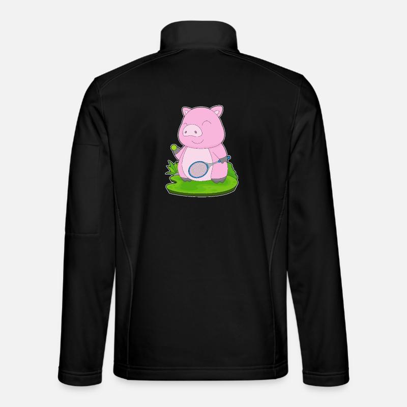 Pig Tennis Racket - Unisex Softshell Jacket - black