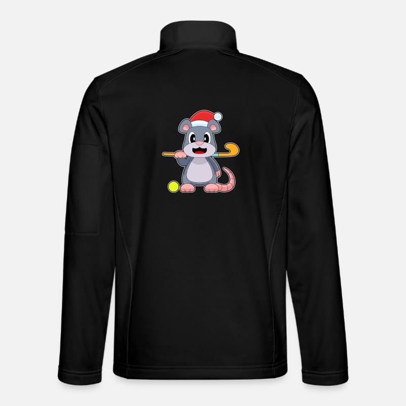 Mouse Christmas Field Hockey - Unisex Softshell Jacket - black