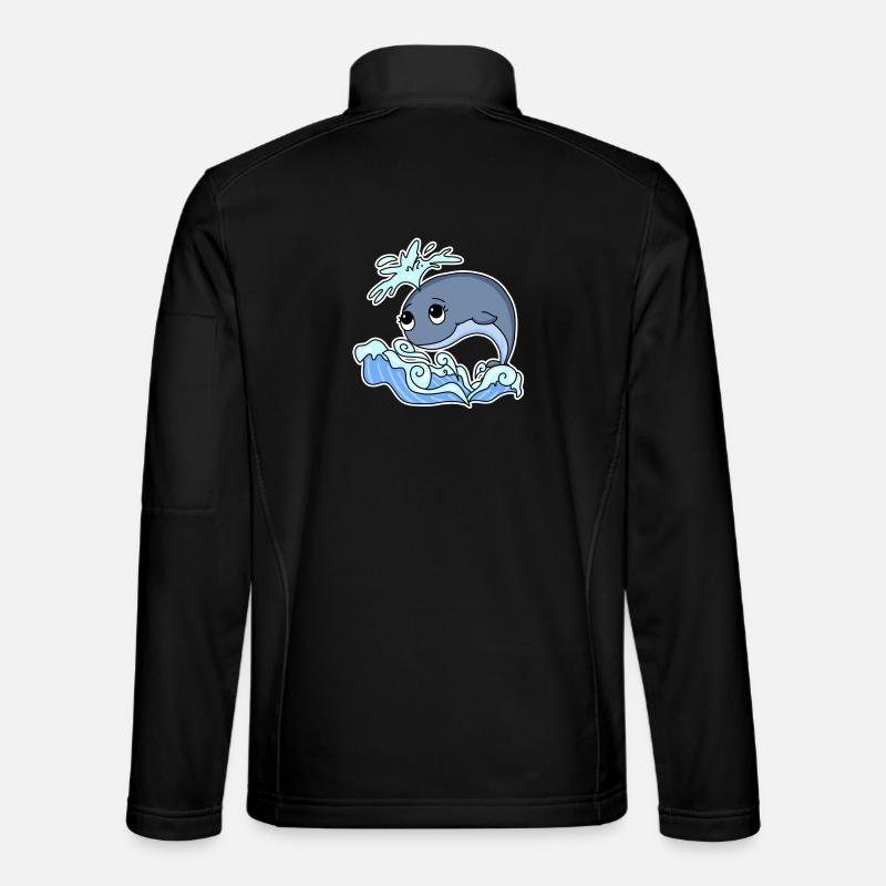 Wal tier Ozean Grafik - Unisex Softshelljacke - Schwarz