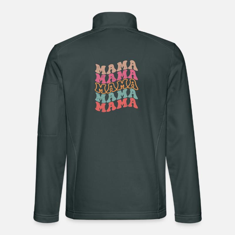 Retro Groovy Mama Text Pattern Unisex Softshell Jacket