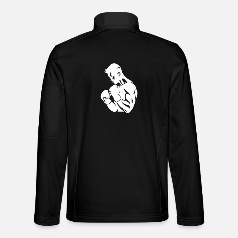 Boxer Drawing - Unisex Softshell Jacket - black