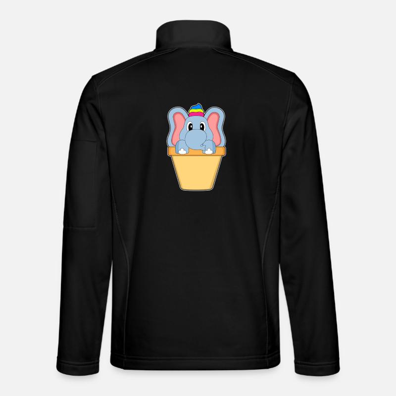 Elefant Waffeleis - Unisex Softshelljacke - Schwarz