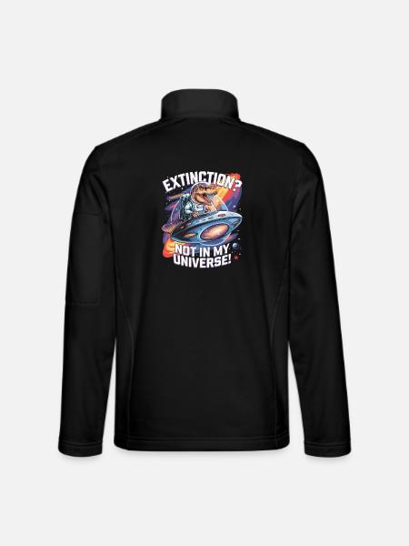 Extinction? Not in My Universe - Dino Astronaut - Unisex Softshell Jacket - black - Back