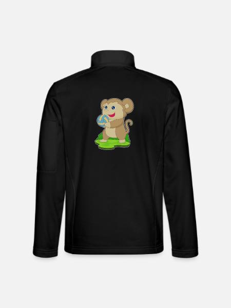 Monkey Volleyball Player Volleyball - Unisex Softshell Jacket - black