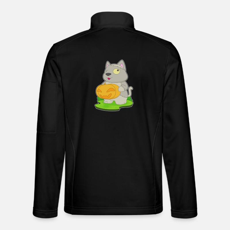 Chat Halloween Zombie - Veste en tissu softshell Unisexe - noir