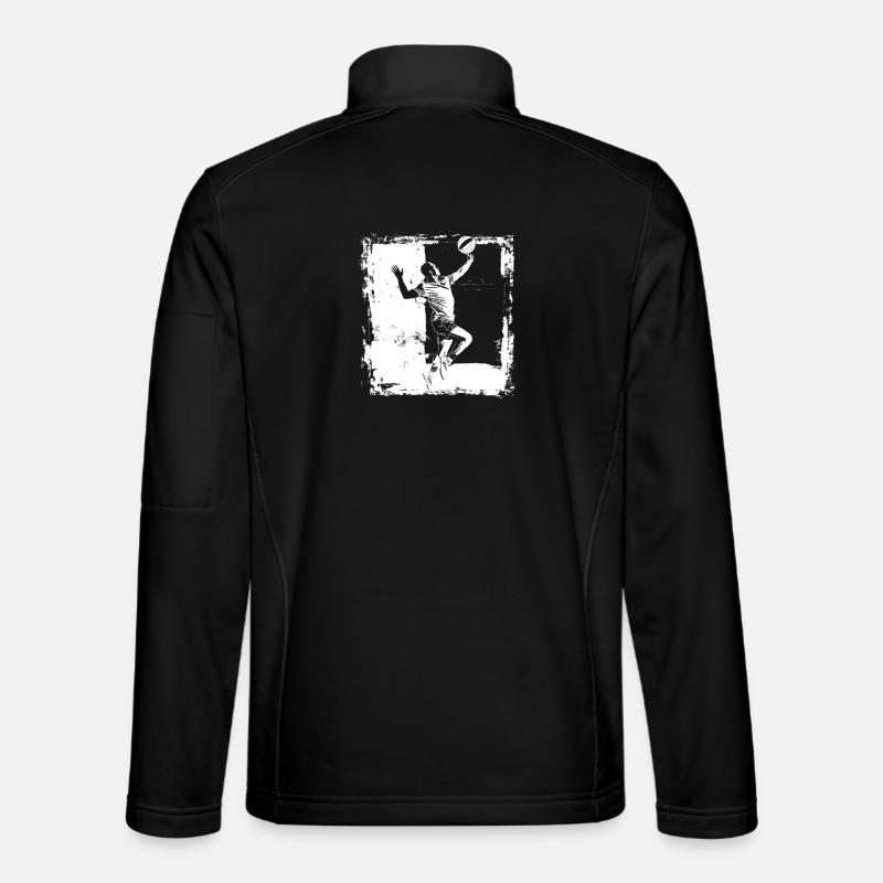Volleyball Player Sketch - Unisex Softshell Jacket - black