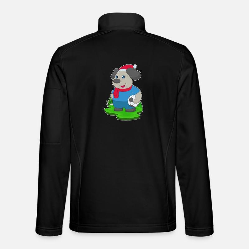 Hund Weihnachten Fußball - Unisex Softshelljacke - Schwarz