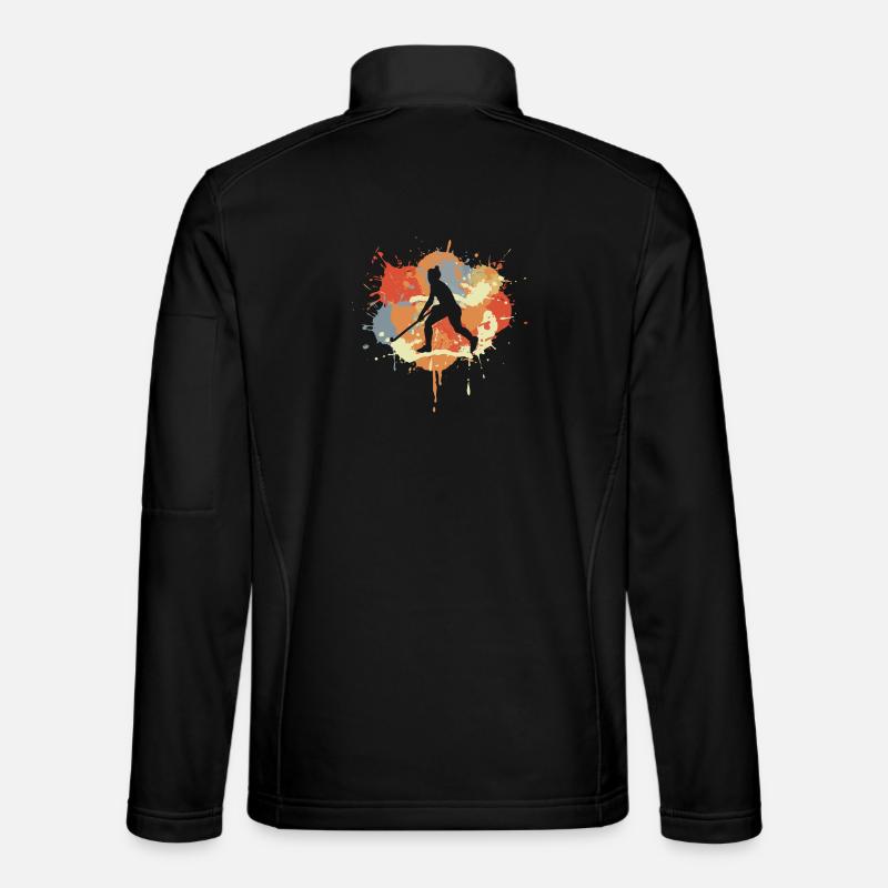 Hockeyspieler Zeichnung - Unisex Softshelljacke - Schwarz