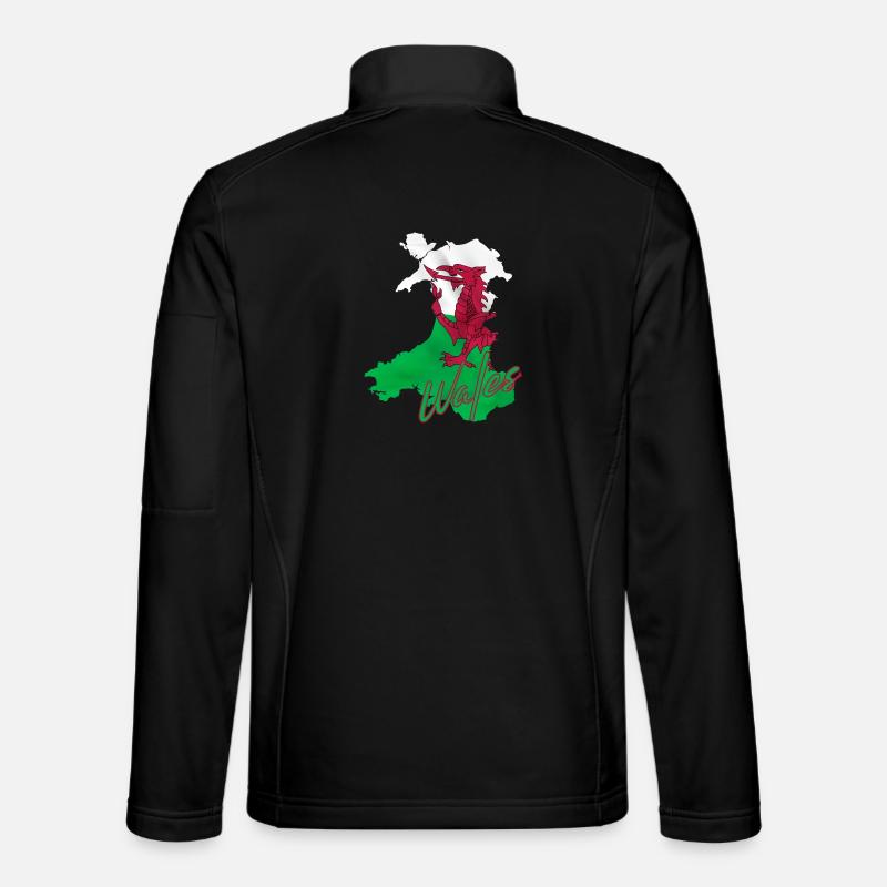 Flag of Wales, Welsh pride - Unisex Softshell Jacket - black