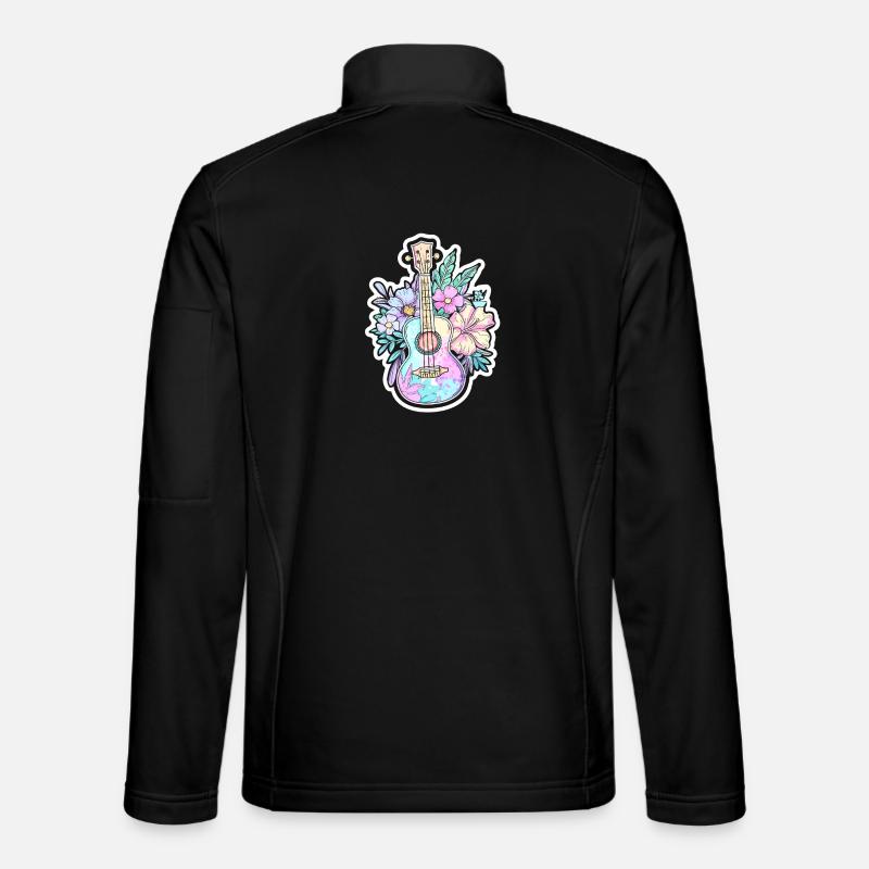Ukulele Comic-Stil - Unisex Softshelljacke - Schwarz