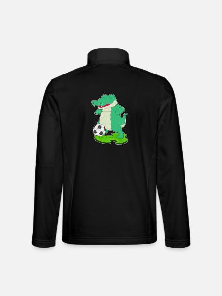 Crocodile Soccer Player Soccer - Unisex Softshell Jacket - black