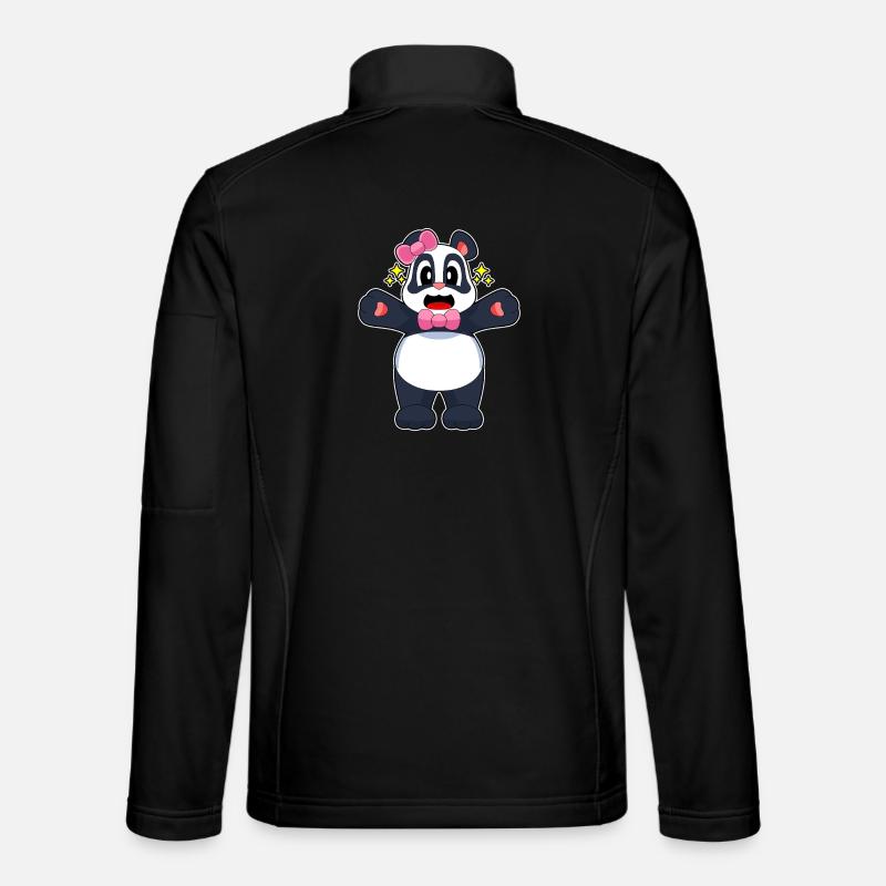 Panda Haarschleife - Unisex Softshelljacke - Schwarz